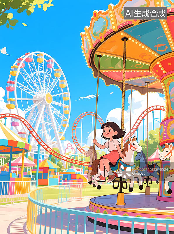 【AI数字艺术】轮子童趣游园图片素材