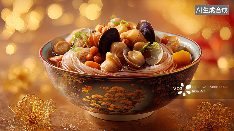 【AI数字艺术】美味海鲜面图片素材