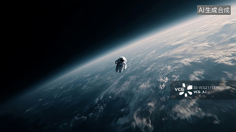 【AI数字艺术】航天员在太空行走图片素材