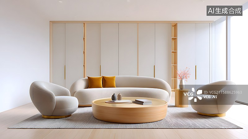 【AI数字艺术】现代风格的客厅图片素材