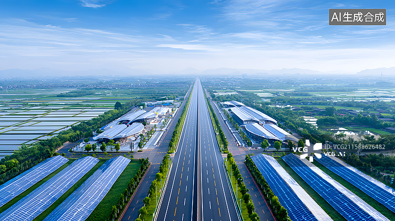 【AI数字艺术】公路美景设计科技背景图片素材