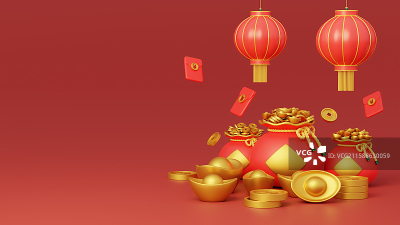 新年春节传统佳节喜庆中国风3D图片素材