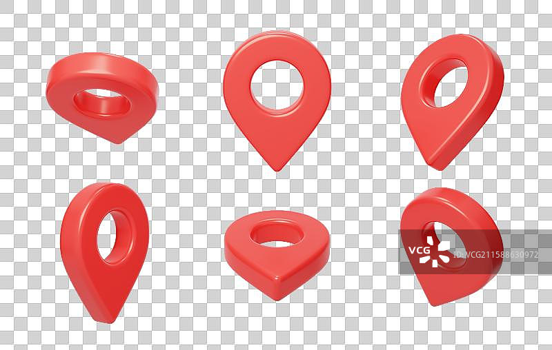 免抠定位攻略出游指引导航位置3D图片素材