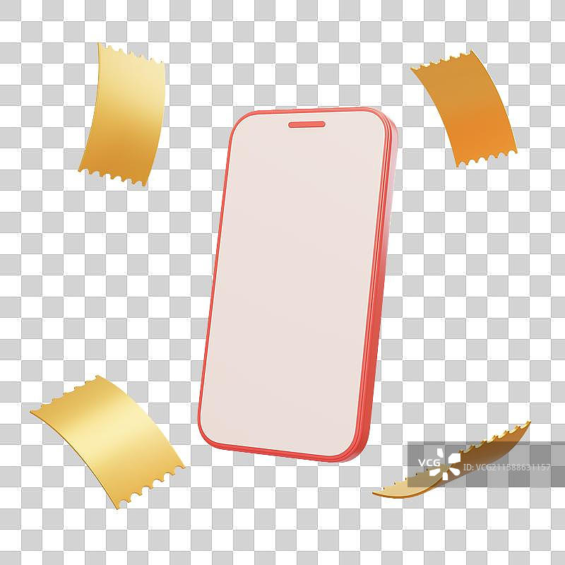 免抠互联网网购手机下单优惠券3D图片素材