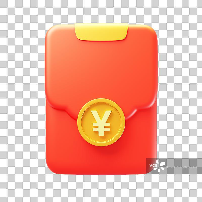 免抠中国风红包利是封新年喜庆3D图片素材