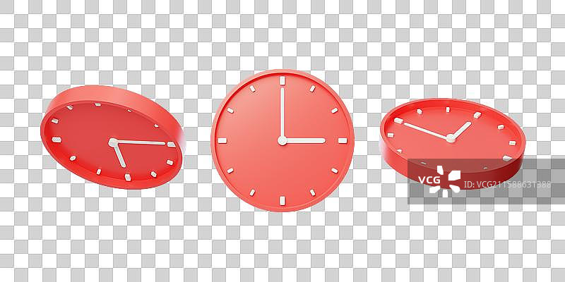 免抠闹钟时钟时分秒闹铃提醒钟3D图片素材