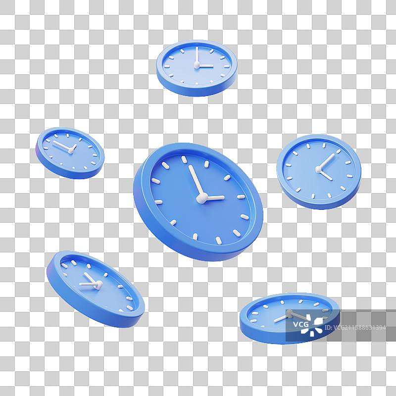 免抠闹钟时钟时分秒闹铃提醒钟3D图片素材