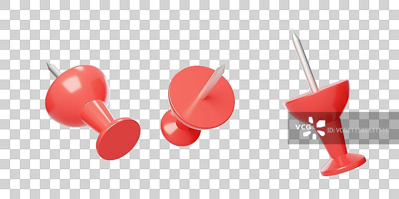 免抠工字钉图钉文具钉墙办公3D图片素材