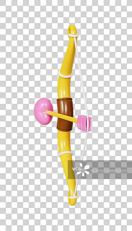 免抠情人节七夕浪漫爱情幸福弓箭3D图片素材