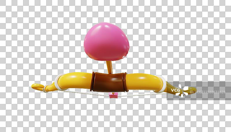 免抠情人节七夕浪漫爱情幸福弓箭3D图片素材