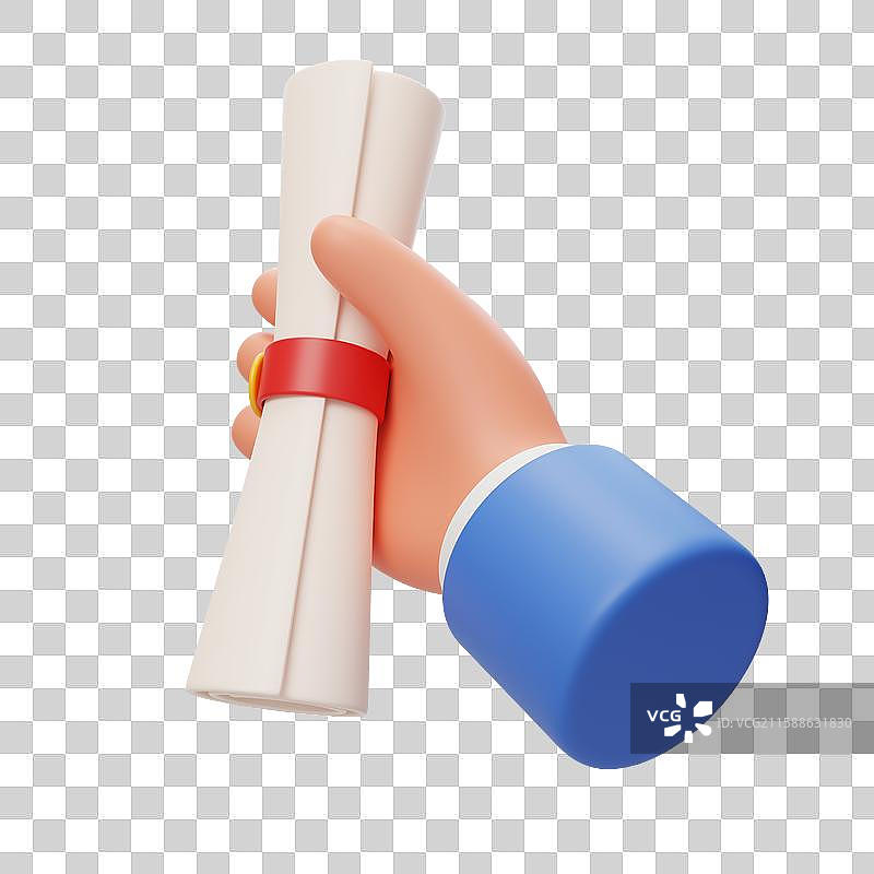 免抠稿件文稿合同成就学业卷轴3D图片素材