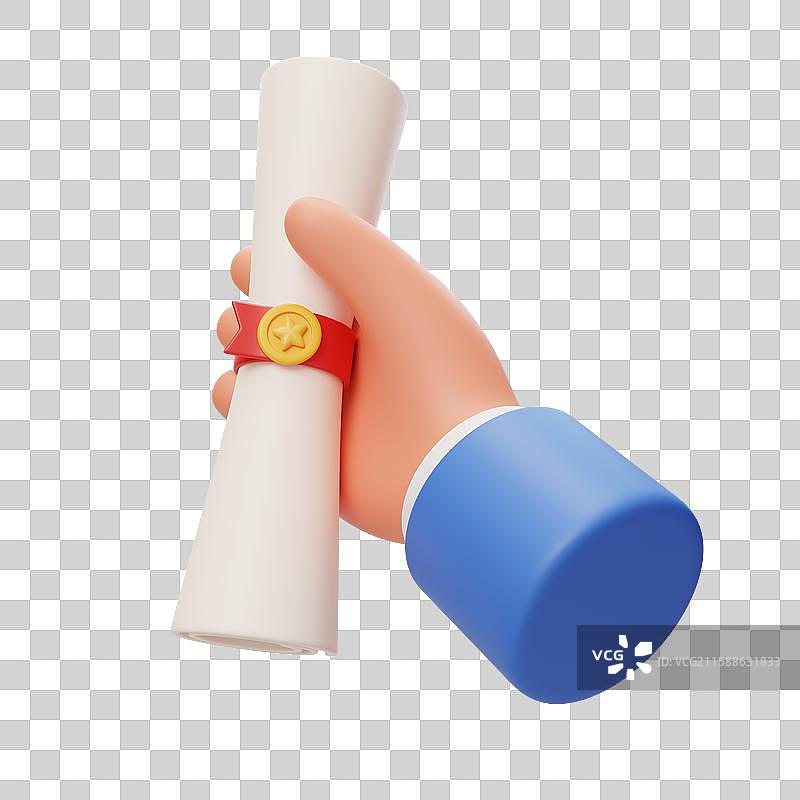 免抠稿件文稿合同成就学业卷轴3D图片素材