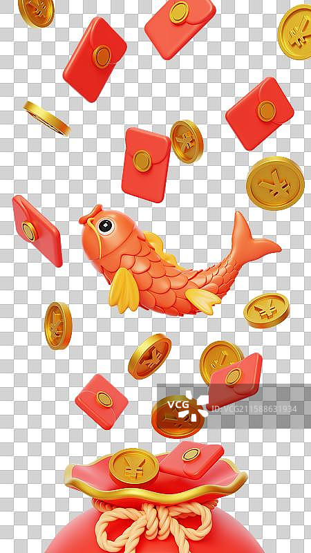 免抠新年春节传统佳节喜庆中国风3D图片素材