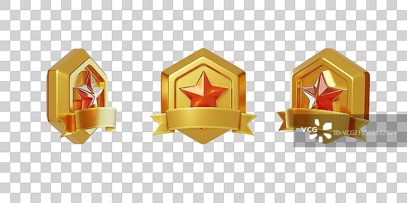 免抠荣誉比赛奖牌奖励目标奖章3D图片素材