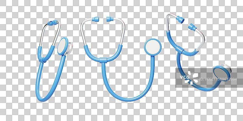 免抠医疗医院医生必备听诊器健康3D图片素材
