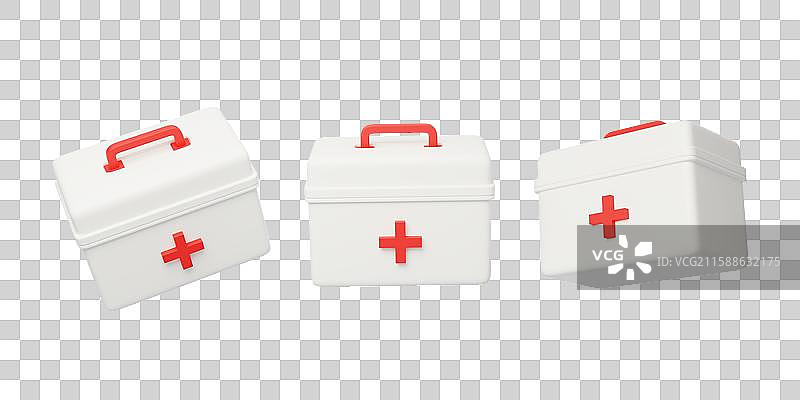 免抠医疗治疗治病医院医保药箱3D图片素材