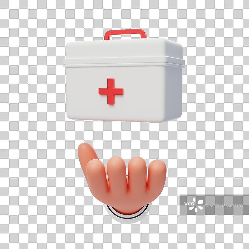 免抠医疗治疗治病医院医保药箱3D图片素材