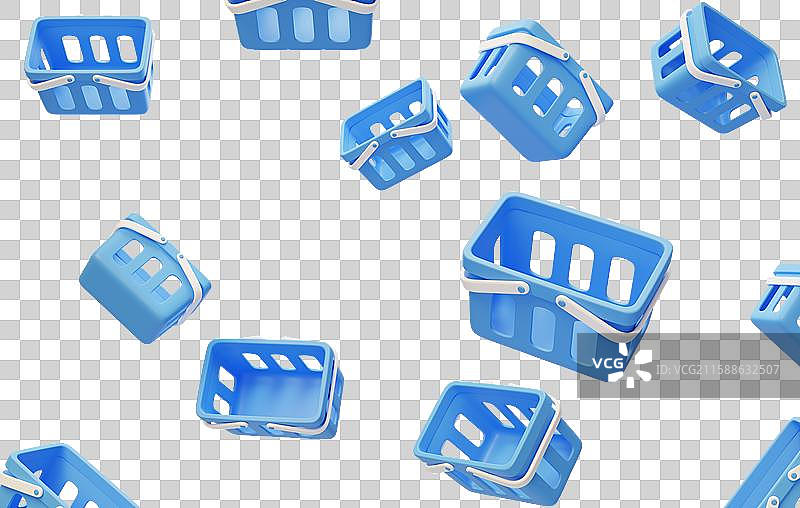 免抠电商购物篮超市采购加购3D图片素材