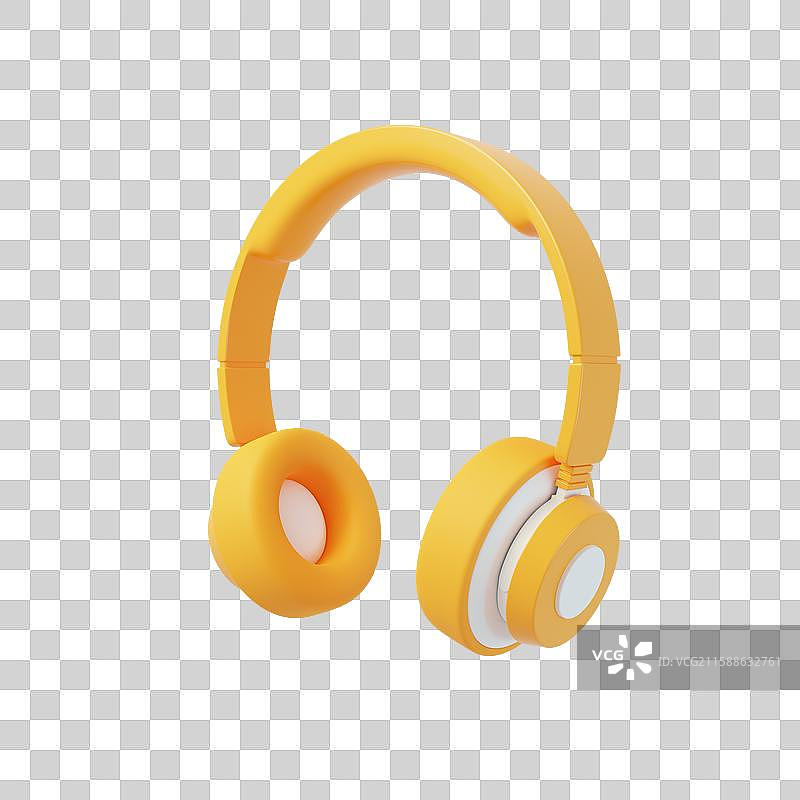 免抠潮流头戴式耳机听音乐设备3D图片素材