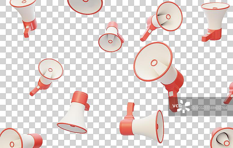 免抠电商喇叭推广推销促销扩音3D图片素材