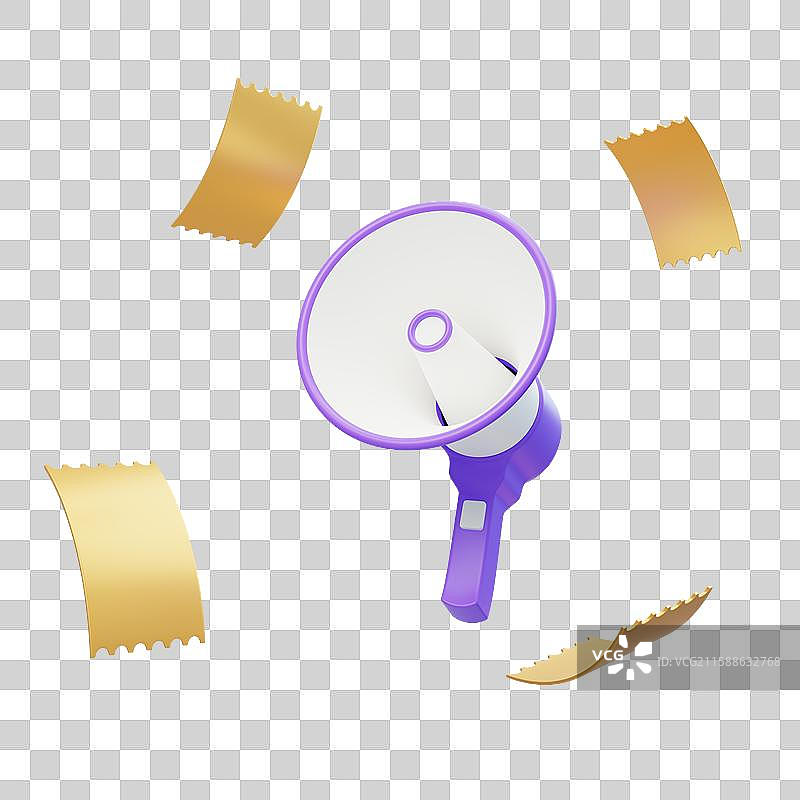 免抠电商喇叭推广推销促销扩音3D图片素材