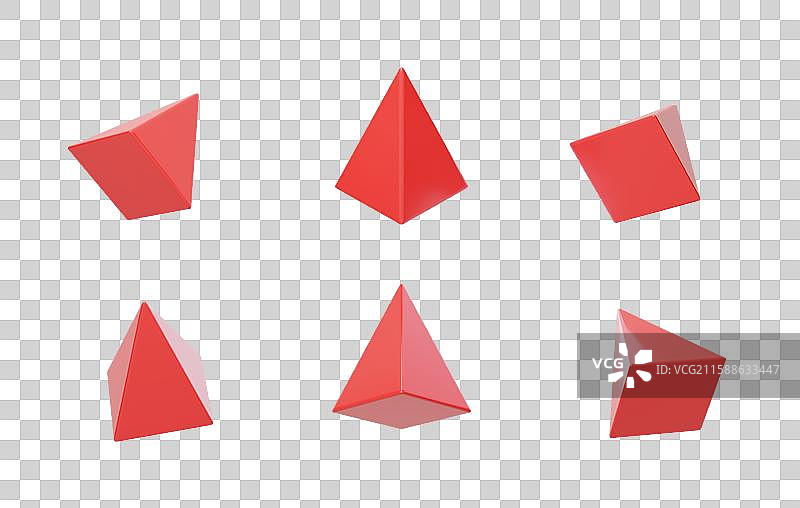 免抠3D立体漂浮元素四棱锥3D图片素材