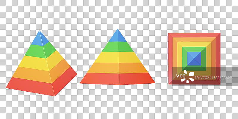 免抠金字塔数据可视化比例分配3D图片素材