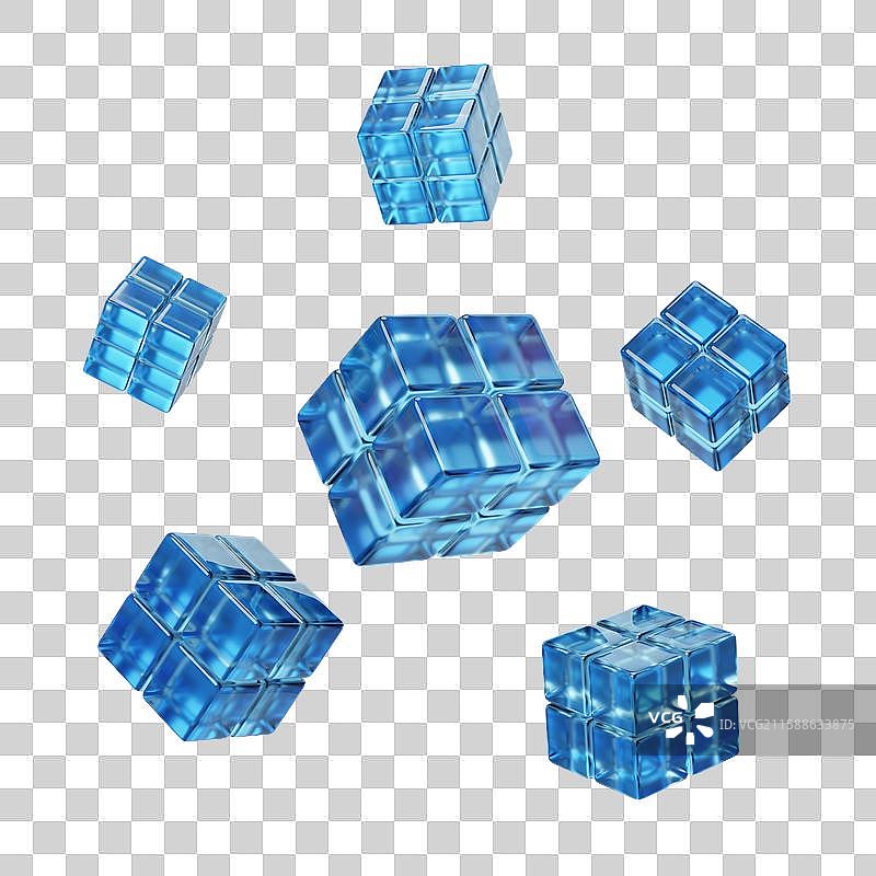 免抠数据魔术方块魔方形元素3D图片素材