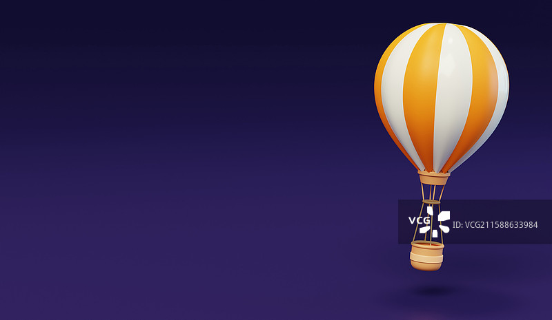 热气球旅行度假出游氢气球3D图片素材