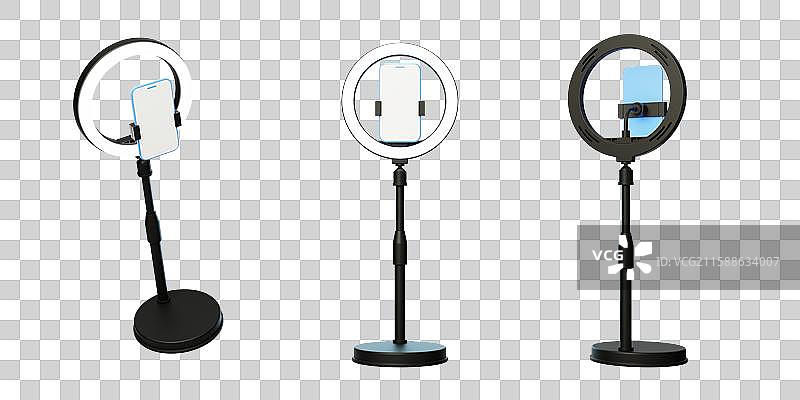 免抠直播间主播视频在线手机支架3D图片素材