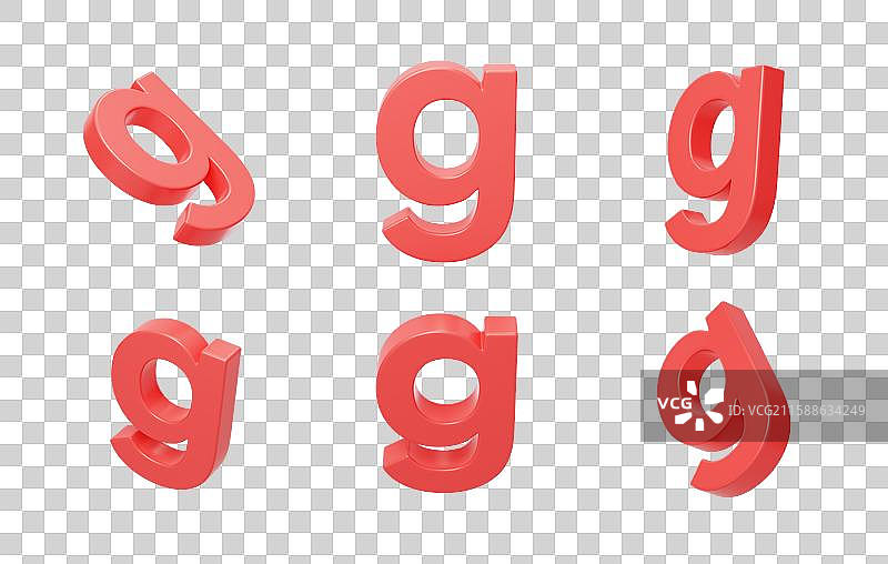 免抠英文字母g拼音拼写语言3D图片素材