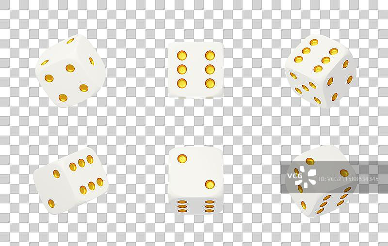 免抠游戏点数随机转动娱乐幸运骰子3D图片素材