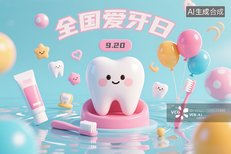 【AI数字艺术】全国爱牙日宣传海报图片素材
