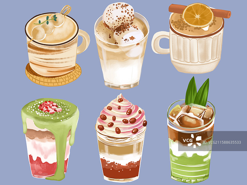 咖啡种类组合图片素材