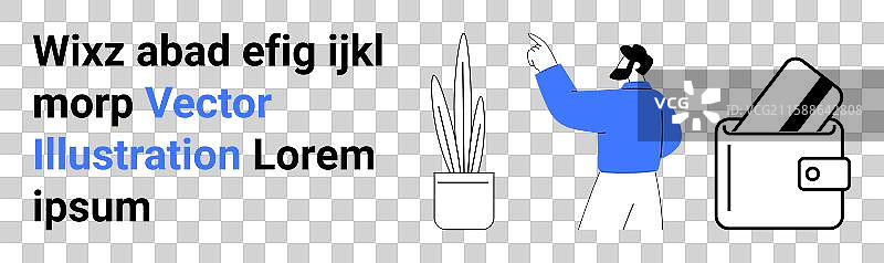 现代商业概念，男子指向信用卡图片素材