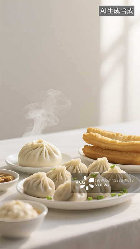 【AI数字艺术】中式早餐美食组合图片图片素材