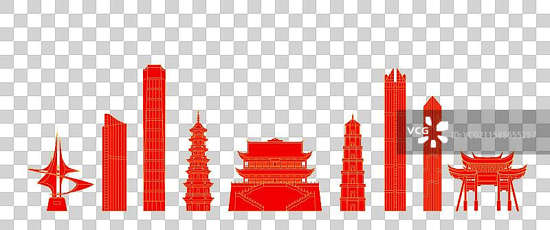 福州国庆城市喜庆矢量插画图片素材