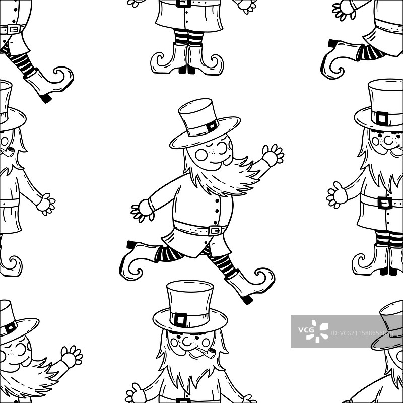 一个充满趣味的图案，展示了卡通小精灵图片素材