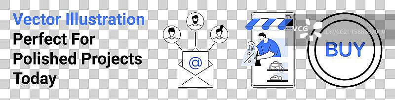 在线电子邮件营销的数字通信图片素材