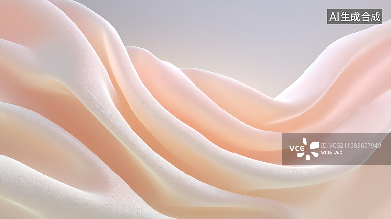 【AI数字艺术】米粉色织物形成波浪褶皱图片素材