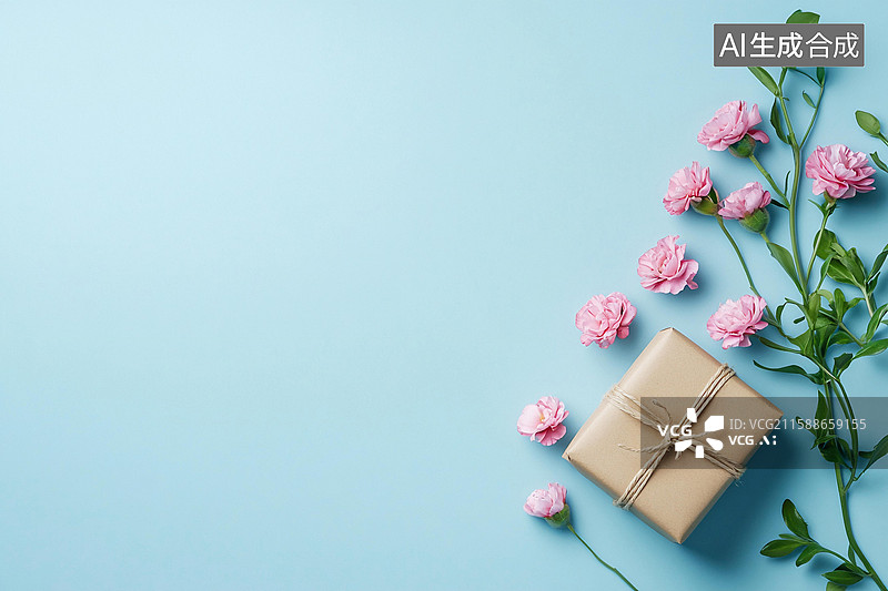 【AI数字艺术】粉红色的礼盒粉红色的蝴蝶结，粉红色的背景拿着盒子的手图片素材