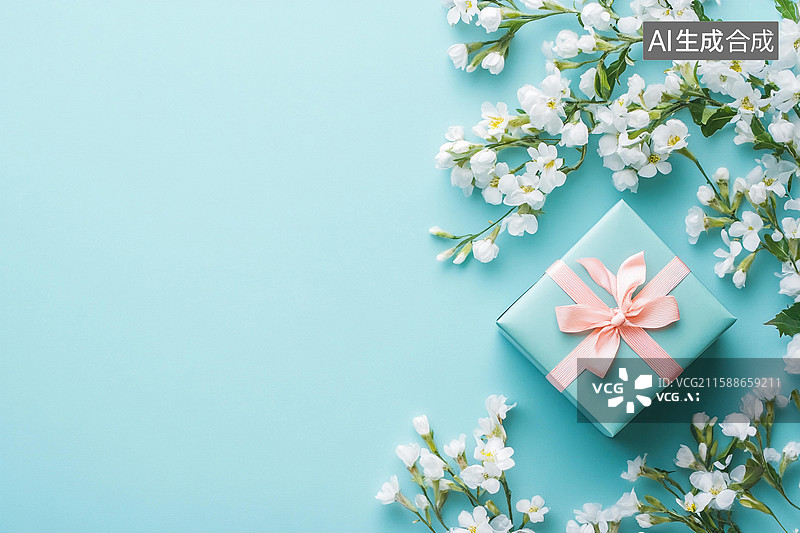 【AI数字艺术】粉红色的礼盒粉红色的蝴蝶结，粉红色的背景拿着盒子的手图片素材