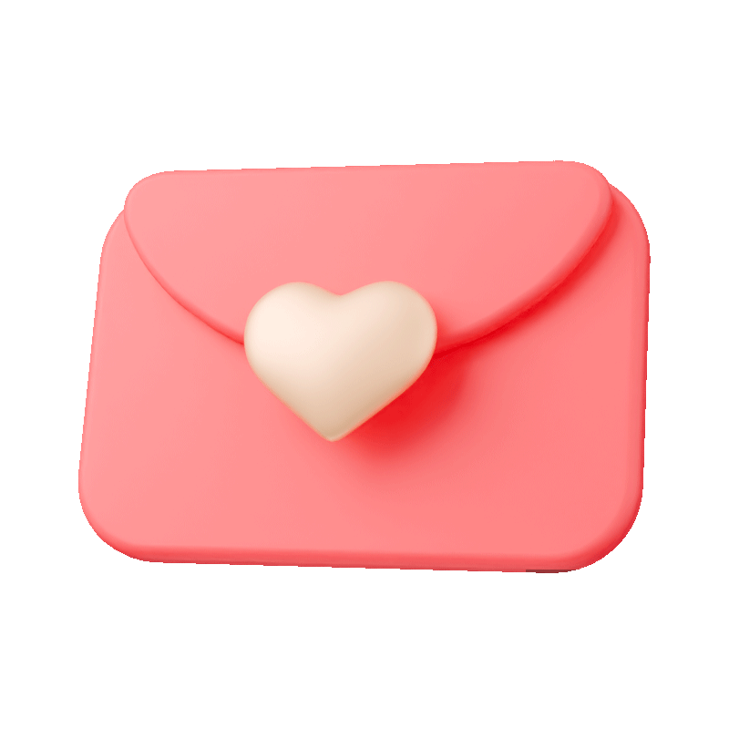 3D三维渲染的红色爱心信封GIF动图图片素材