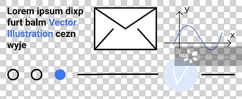 几何形状和元素与电子邮件图标图片素材