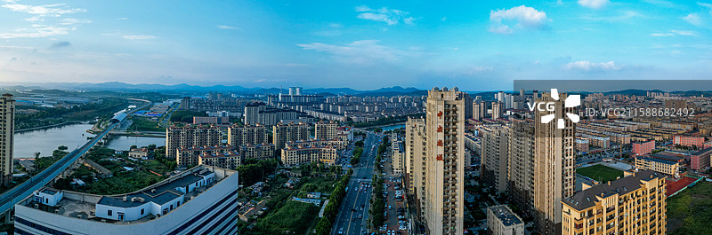 大连 普兰店区 长店堡村 世纪路 航拍图片素材