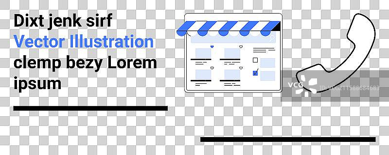 网站线框概念，包含文本块和图片素材