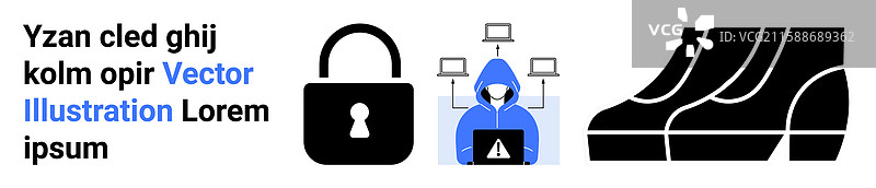 网络安全威胁与数据加密图片素材