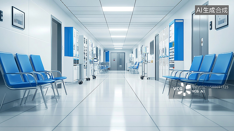 【AI数字艺术】空旷的医院走廊图片素材