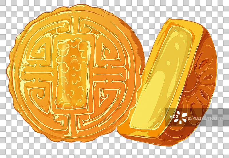 中秋节美食切块的月饼元素图片素材