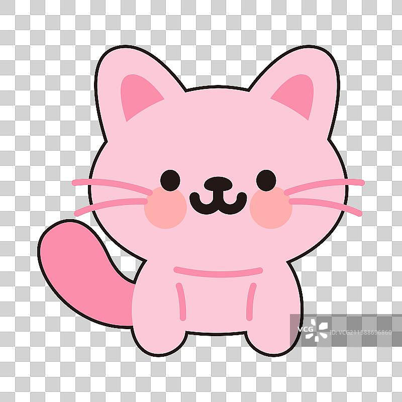 扁平风可爱萌系卡通小猫矢量插画免抠元素图片素材